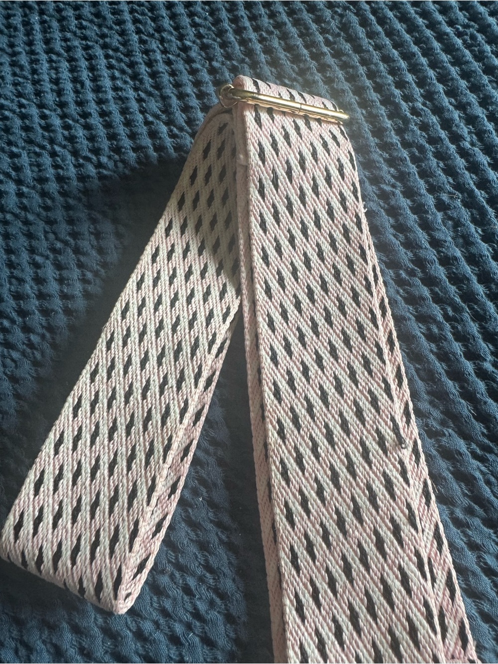Pink/black cotton purse/guitar strap, NWOT